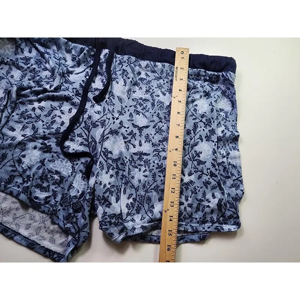 3 piece LUCKY BRAND Blue White Floral Pajama Set (top, shorts, pants) SZ XXL - Picture 10 of 10